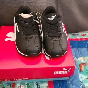Infant Boy Black and White Puma Tennis Shoes